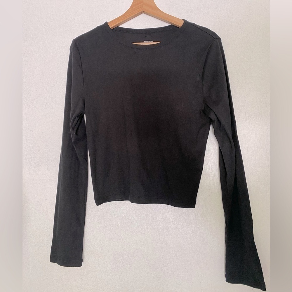 NWT PINK FITTED BLACK LONG SLEEVE SHIRT SIZE LARGE